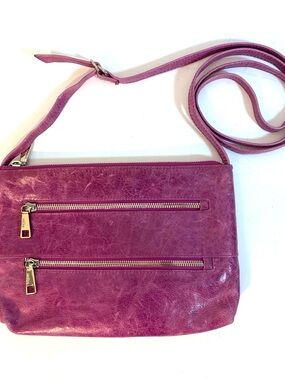 HOBO Lilac Purple Leather Mara Crossbody Bag Purse